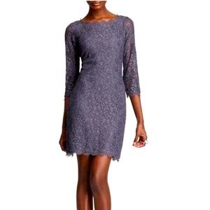 DVF Gray Lace Sheath Dress